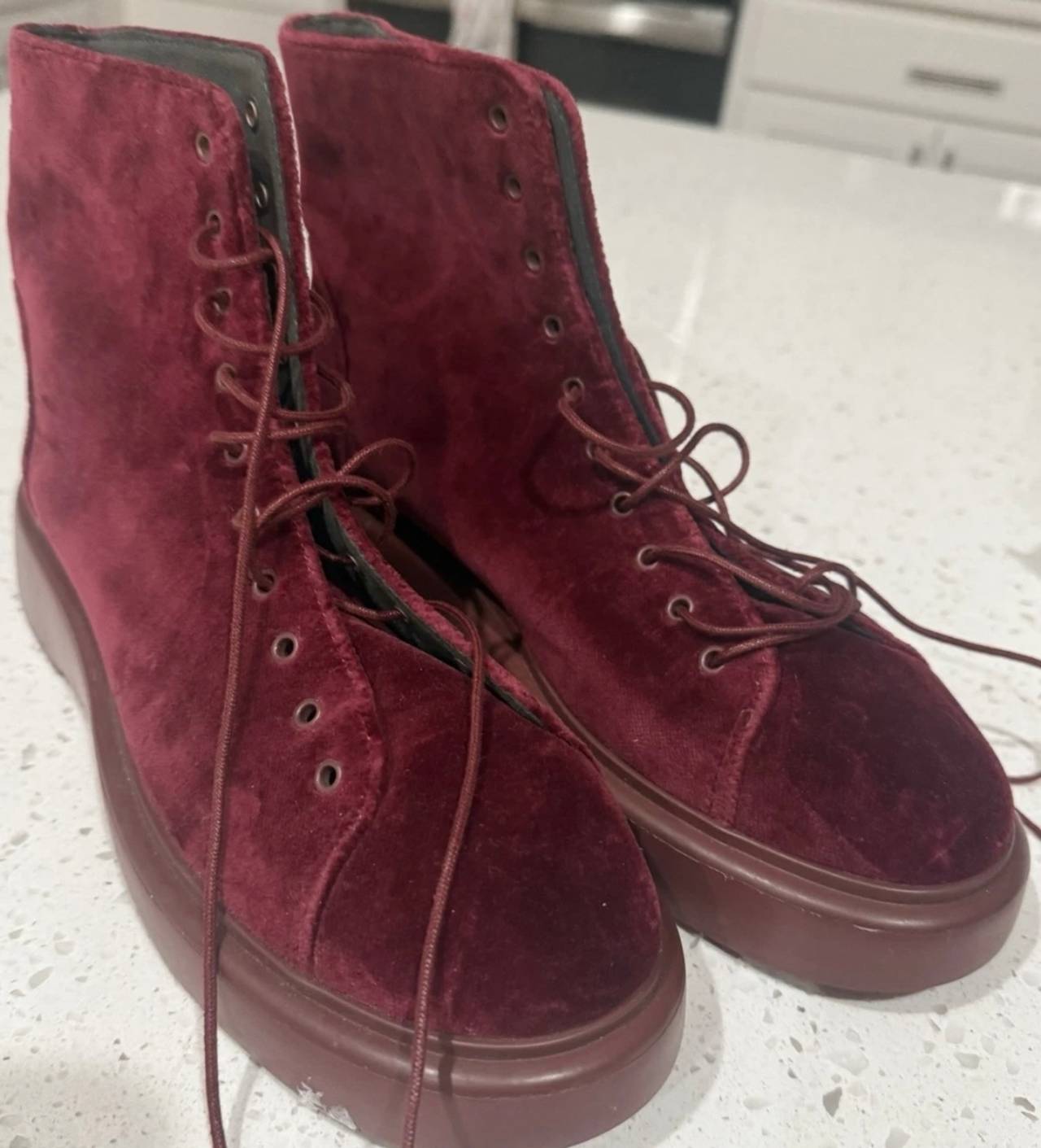 Camper Serena Shoes Suede Women's Merlo Wine Burgundy Dress Boots Sz 8 (EU 38)