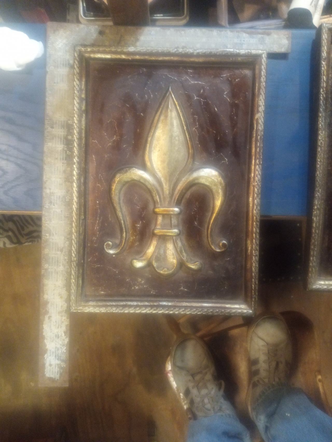 Fleur De Lis Framed Wall Art Plaque