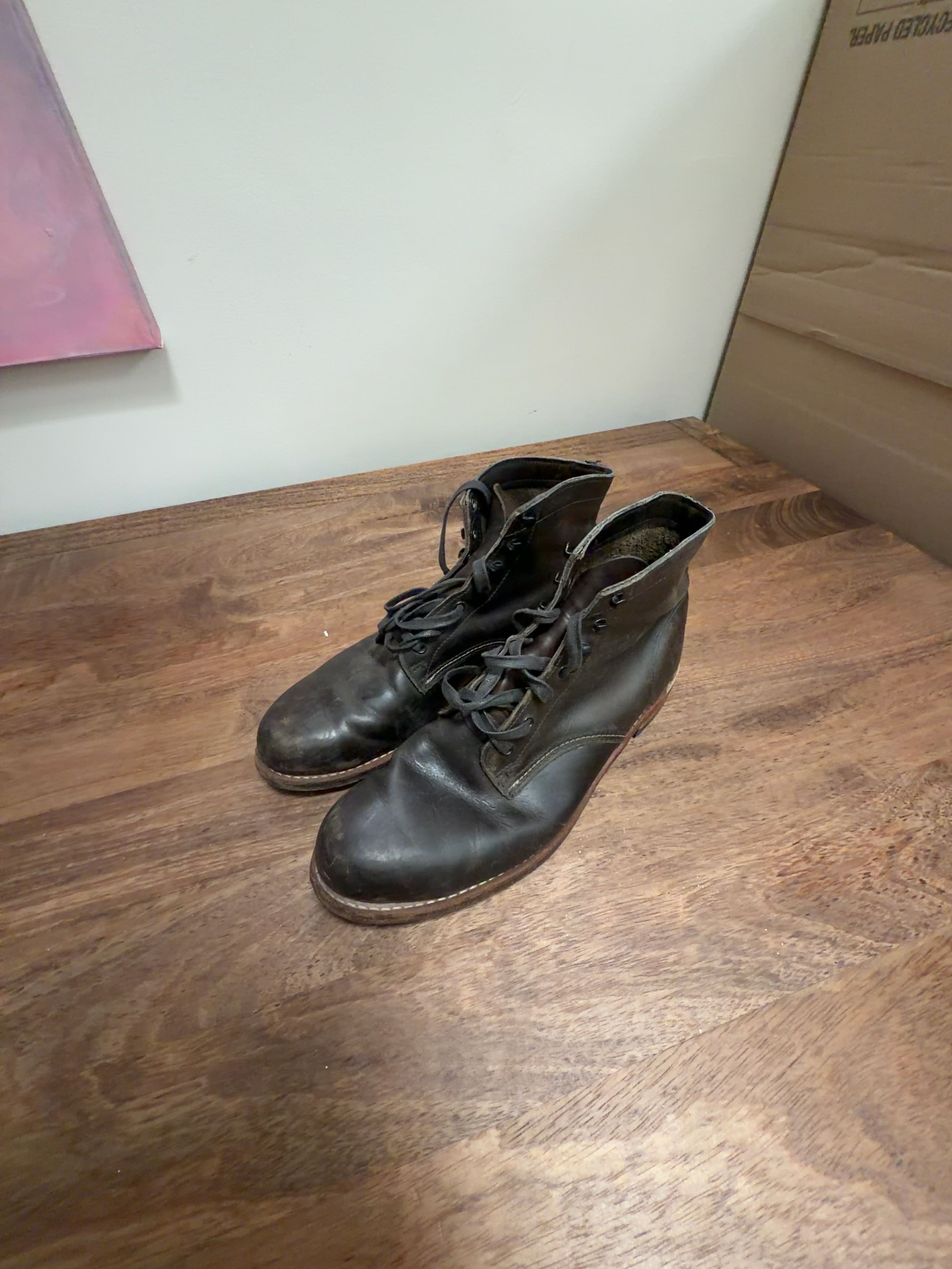 Wolverine 1000 Mile Plain-Toe Black Boot Size 12 D