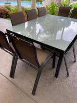 Outdoor Glass Top Dining Table Set - Image 4