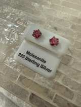 925 Silver Pink Moissanite Earrings Rhodium Plated 2 CTW - Image 7