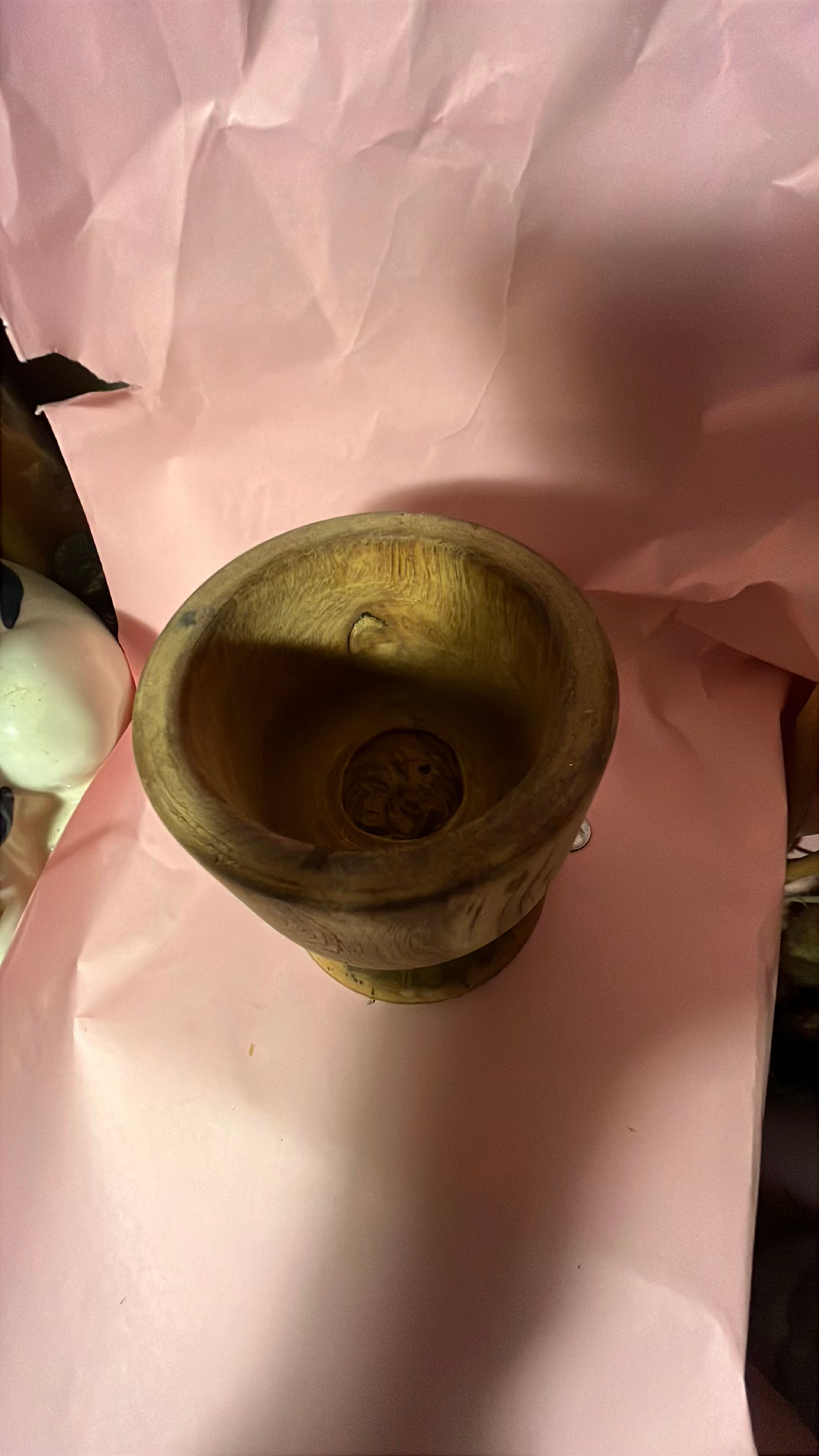 Hand-Carved Wooden Mortar and Pestle Set - Image 2