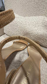 Stuart Weitzman Nudist Beige Leather Sandals: 7.5 - Image 4