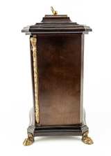 Vintage Franz Hermle & Sons Germany mantel clock with key and brass feet - Image 4