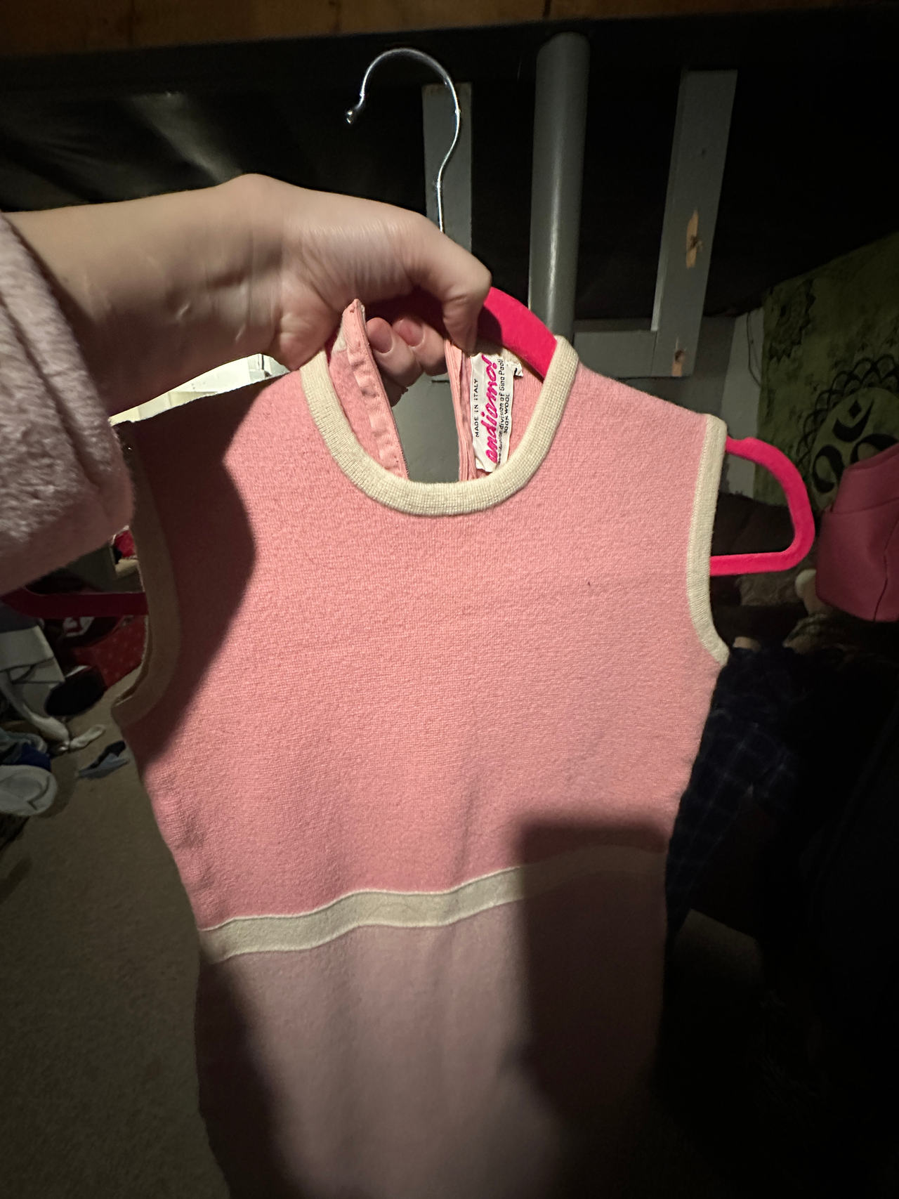 Andiamo Vintage Pink Knit Sleeveless Dress
