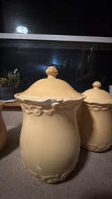 Chris Madden Felice set of three Yellow Canister’s  - Image 5