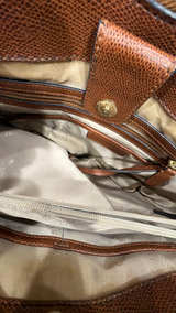 Calvin Klein Tan Pebbled Leather Handbag with Gold Accent - Image 6