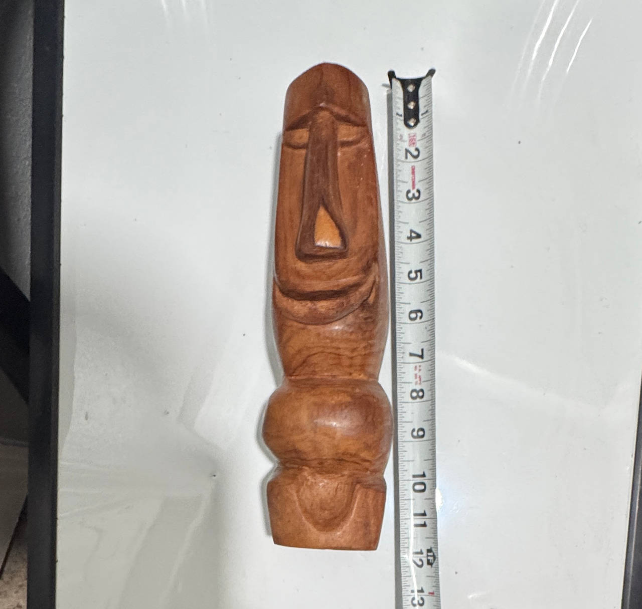 Hand-Carved Wooden Tiki Statue Moai Style