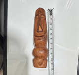 Hand-Carved Wooden Tiki Statue Moai Style - Image 1