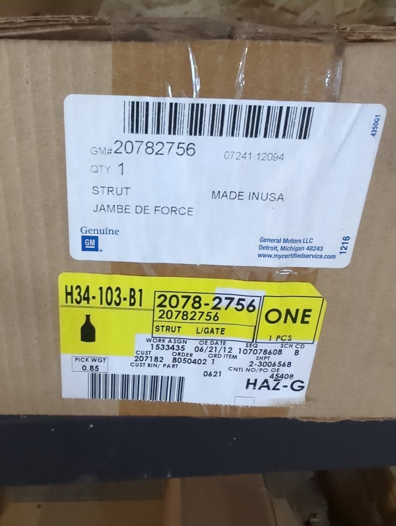 GM Genuine Parts 20782756 Rear Liftgate Strut