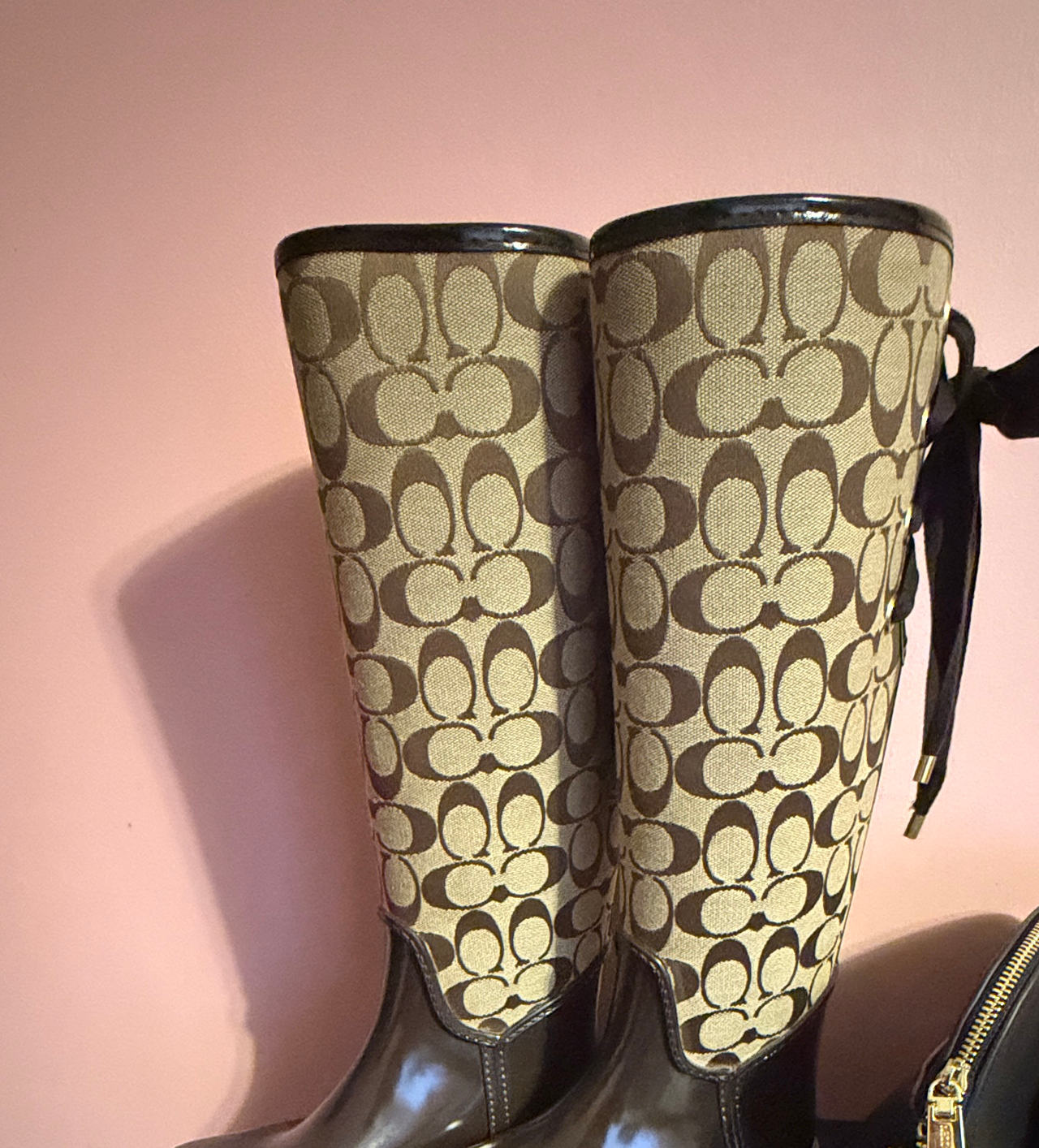 Coach Signature Monogram Rain Boots