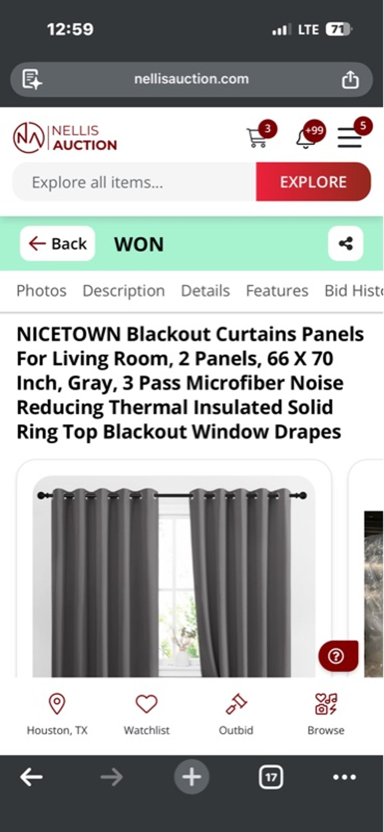 NICETOWN Blackout Curtains Heavy-Duty Sound Blocking