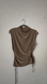 Ruched Side Cowl Neck Top - Image 1