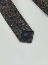 Vintage Henry Grethel Necktie Brown Taupe Blue Geometric 100% Silk 57” - Image 4