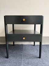Black Mid-Century 2-Drawer Nightstand 
18” W x 18” D x 24” H - Image 1