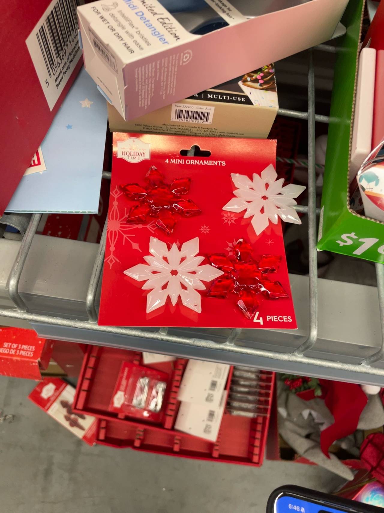 Generic Snowflake Ornament Red Glitter 4-Inch