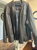 Black Rivet Leather Jacket for Men - Image 2