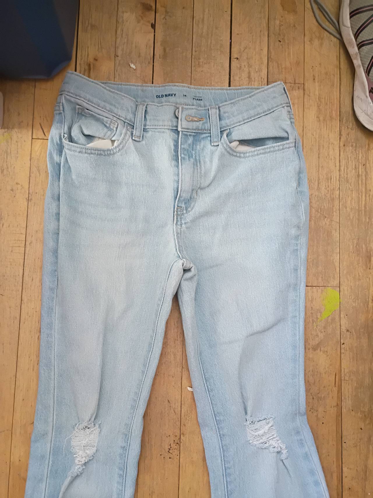 Old Navy High-Rise Flare Distressed Jeans