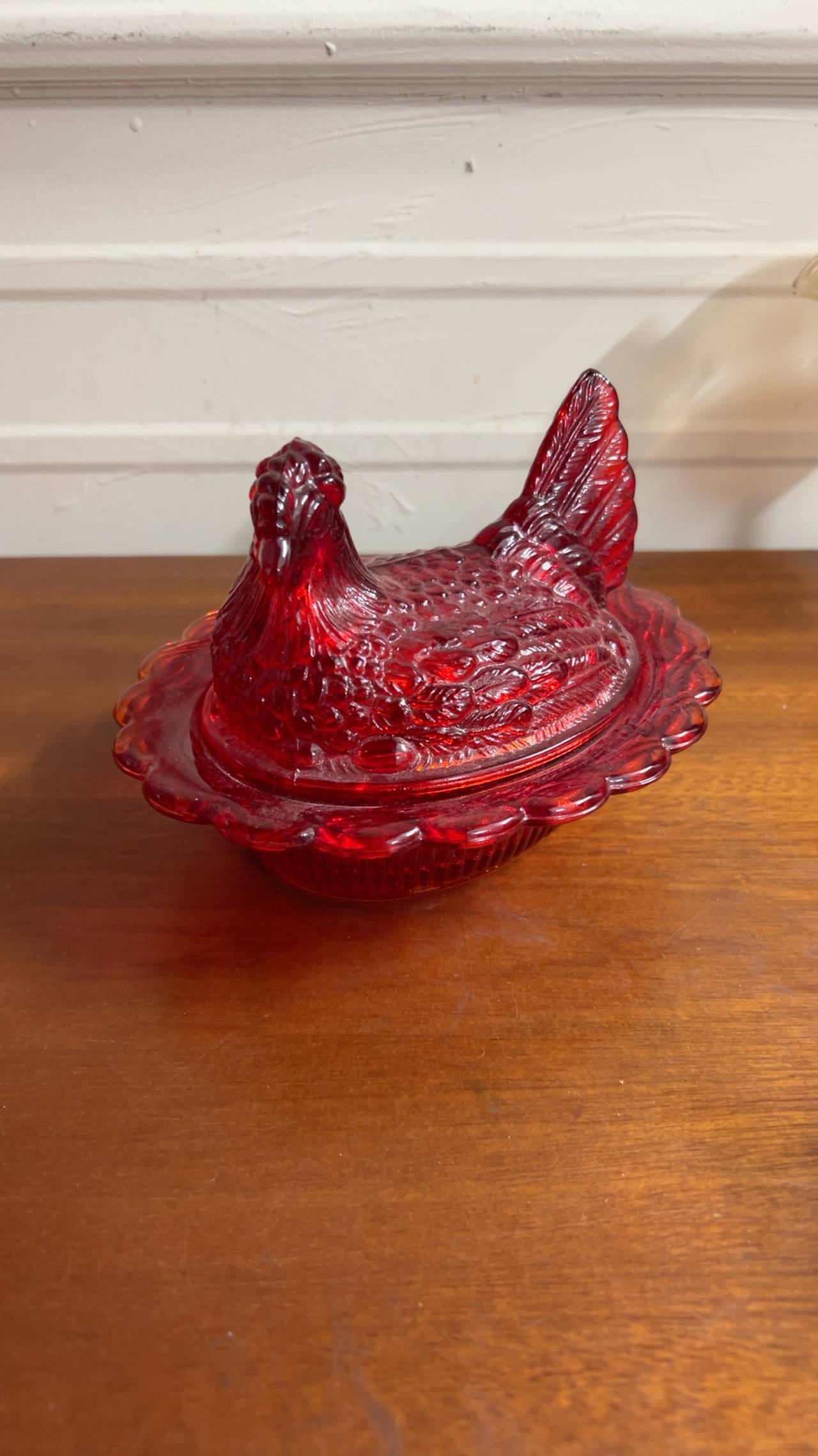 Westmoreland Vintage Glass Hen on Nest Candy Dish