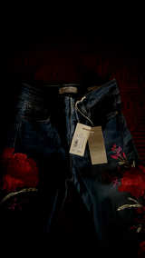 Embroidered Floral Jeans - Image 2