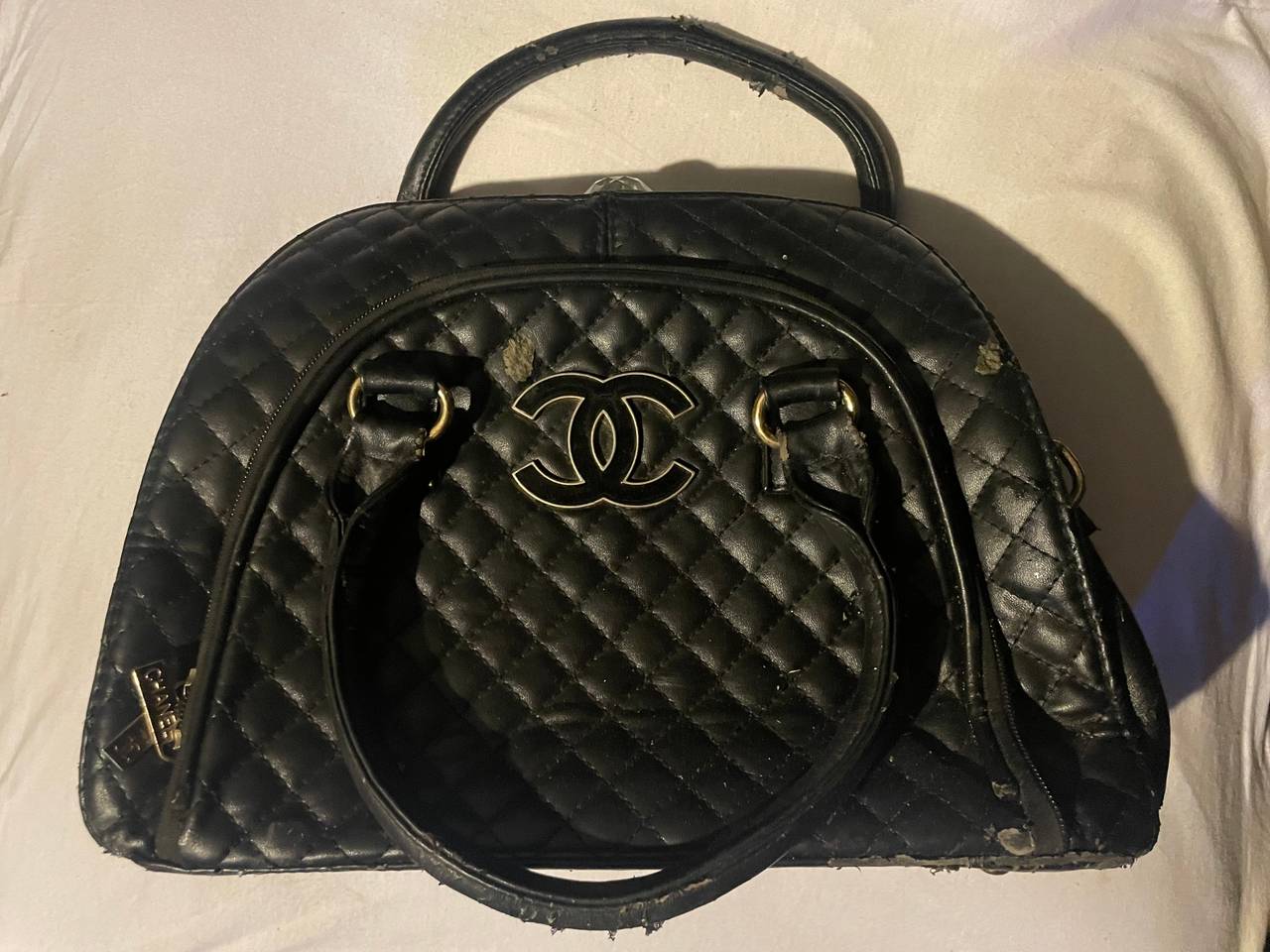 Chanel Quilted CC Logo Satchel Handbag