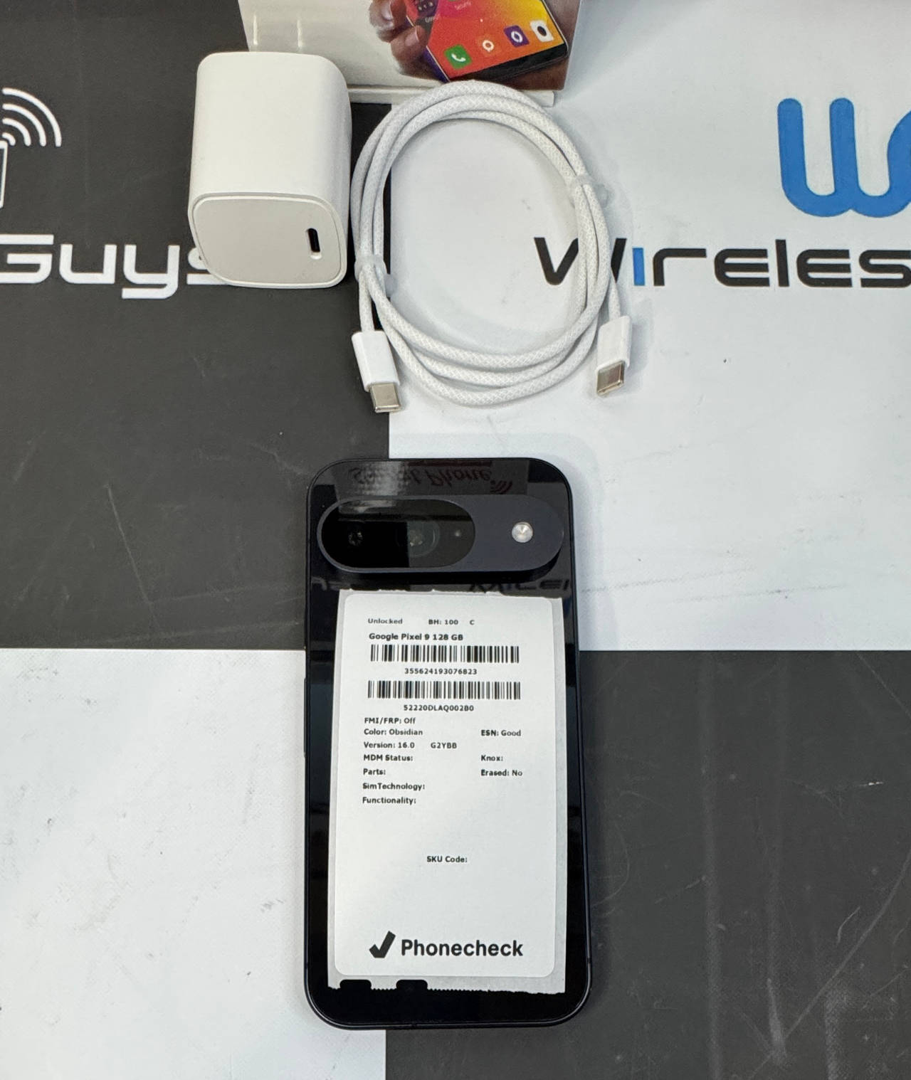 Google Pixel 9 128GB Frost Unlocked - 100% Battery Health