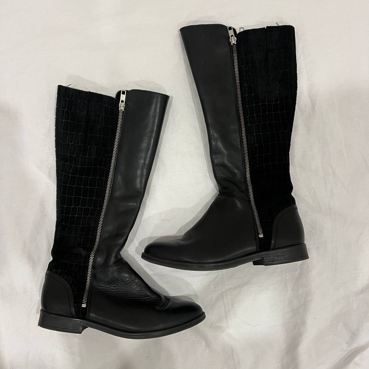 Black Knee-High Leather Boots