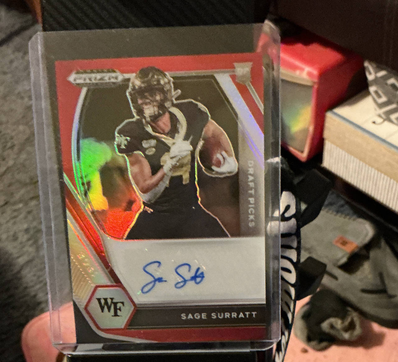 2021 Panini Prizm Draft Picks Sage Surratt Red Prizm Autograph #121