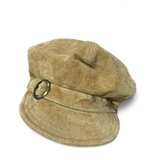 Suede Newsboy Cap with Ring Detail - Image 1