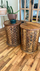 Jofran Global Archive Drum Table Mango Wood - Image 3