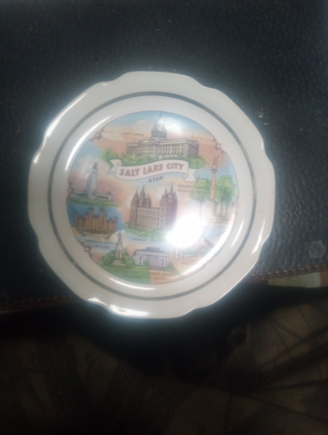 Vintage Salt Lake City Utah Souvenir Decorative Plate