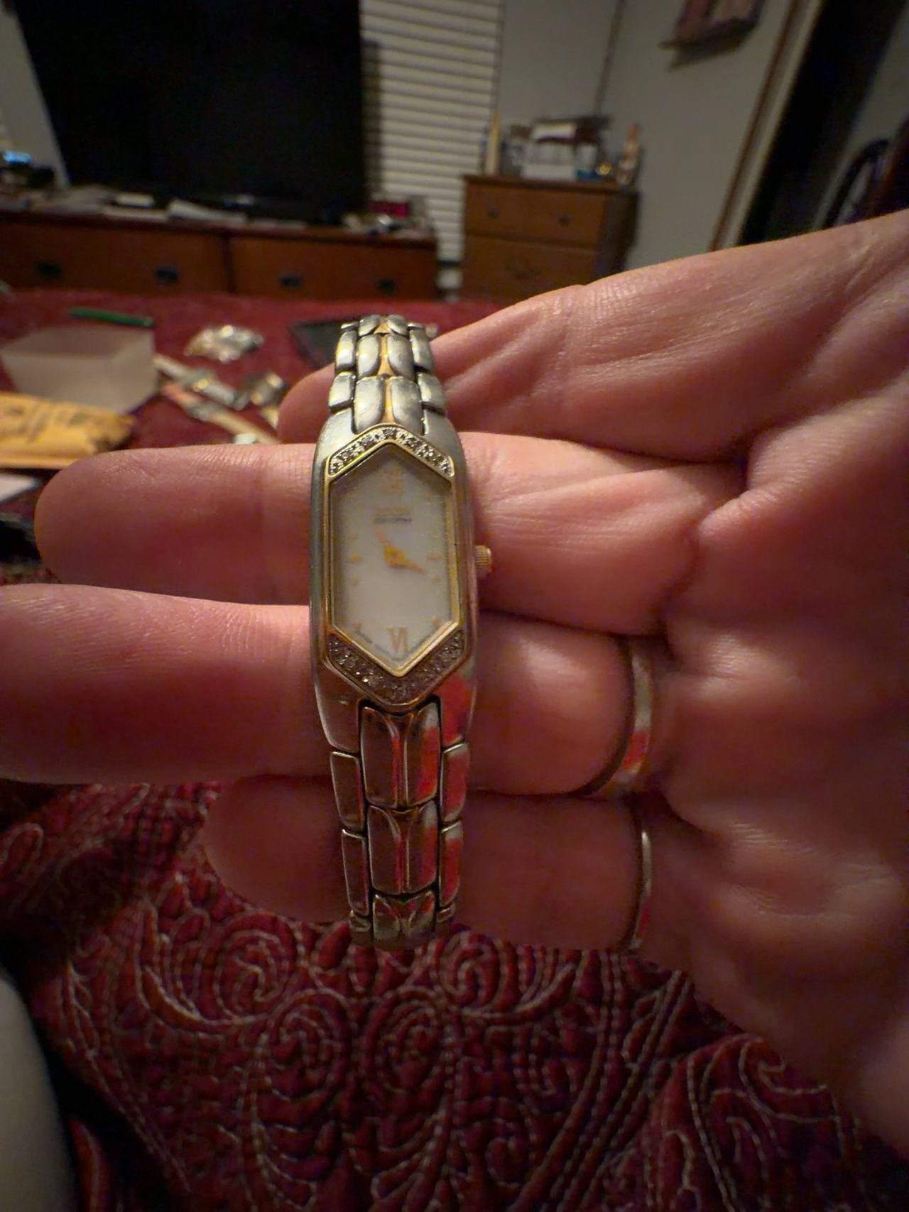 Citizen Eco-Drive Diamond Two Tone Watch EG2084-68D Mother of Pearl