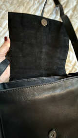 Woven Leather Crossbody Bag Black - Image 5