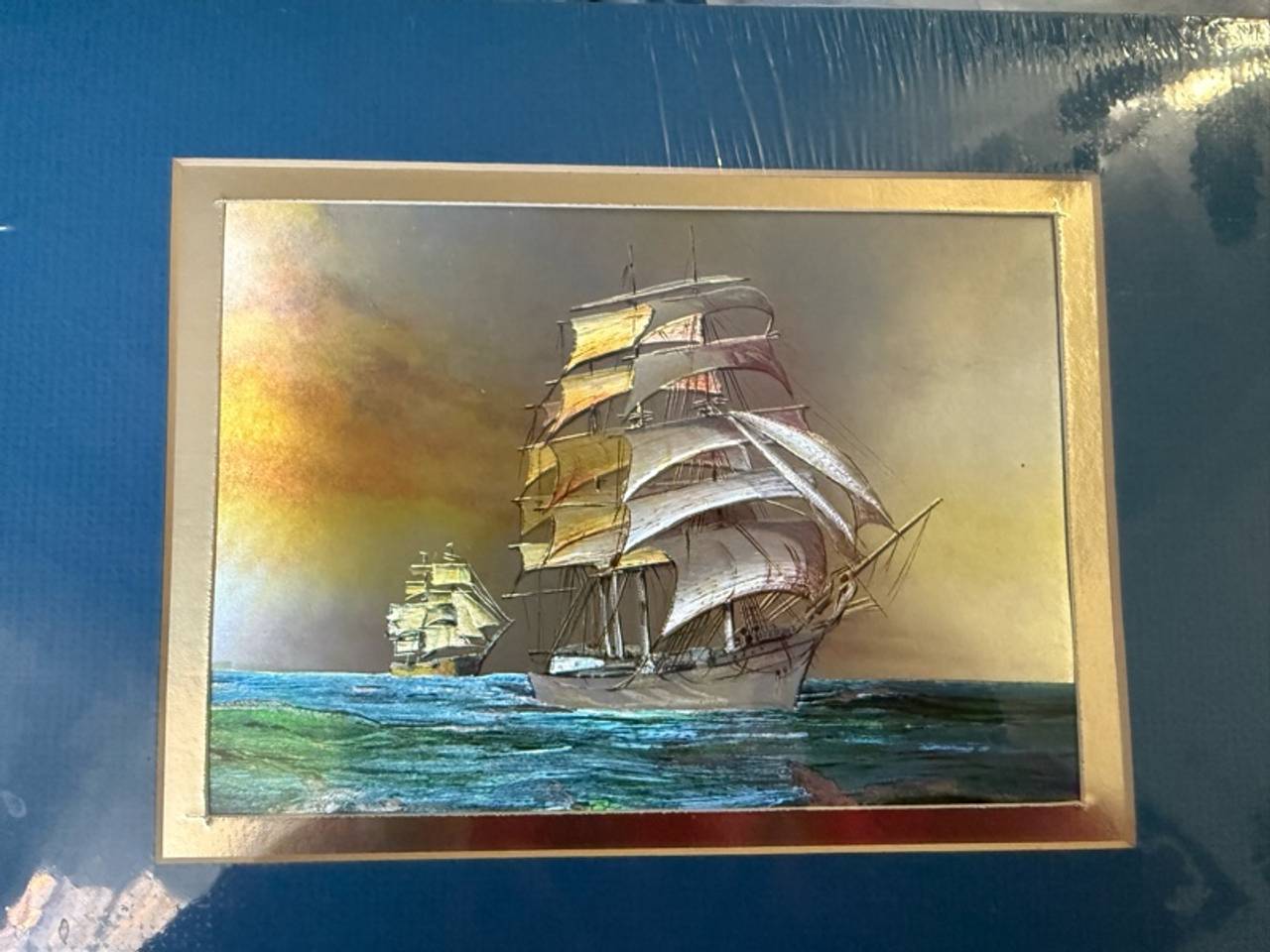 Dufex Vintage Foil Print of Sailing Ship 8" x 10"