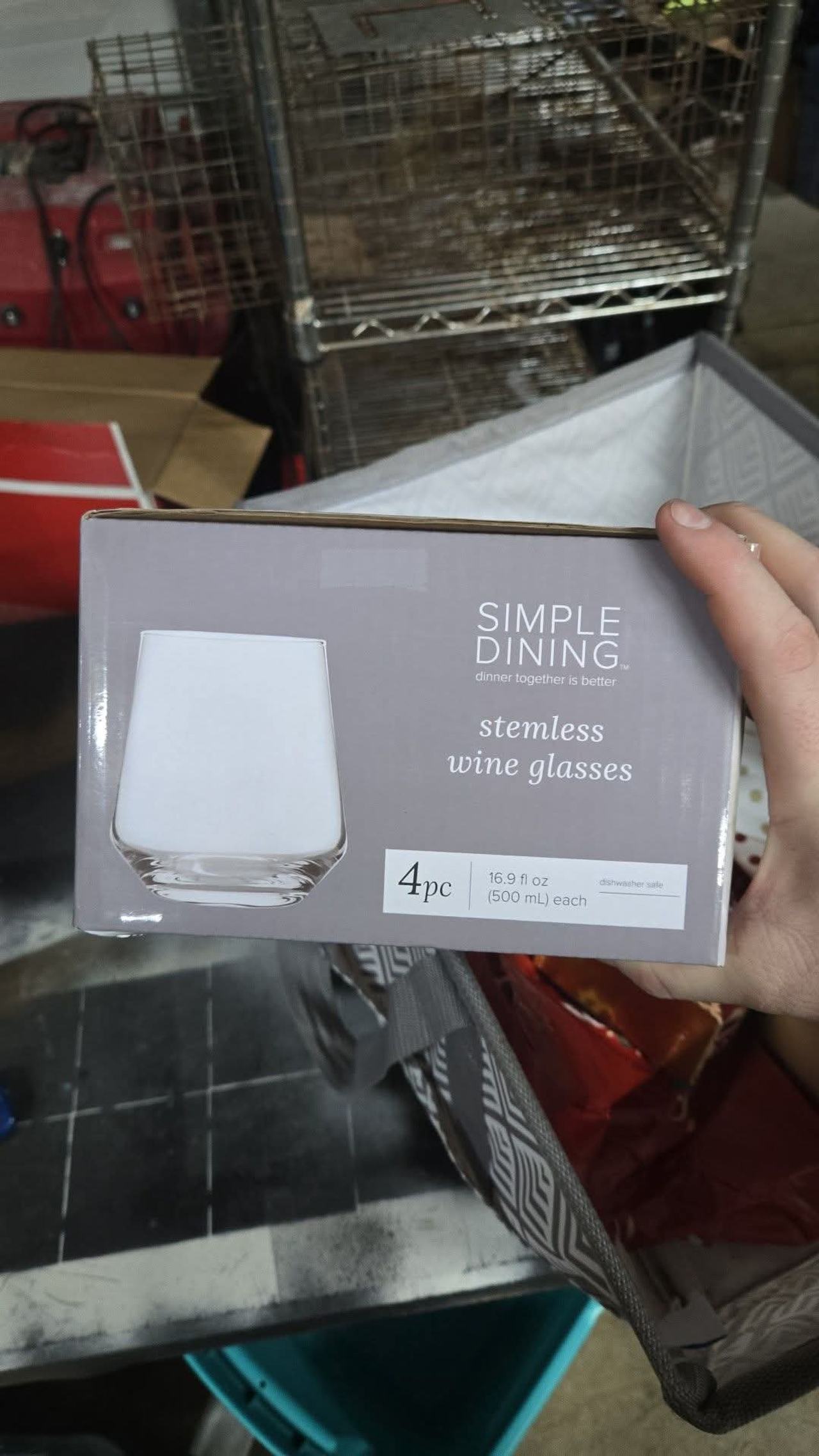 Simple Dining Stemless Wine Glasses 4pc Set