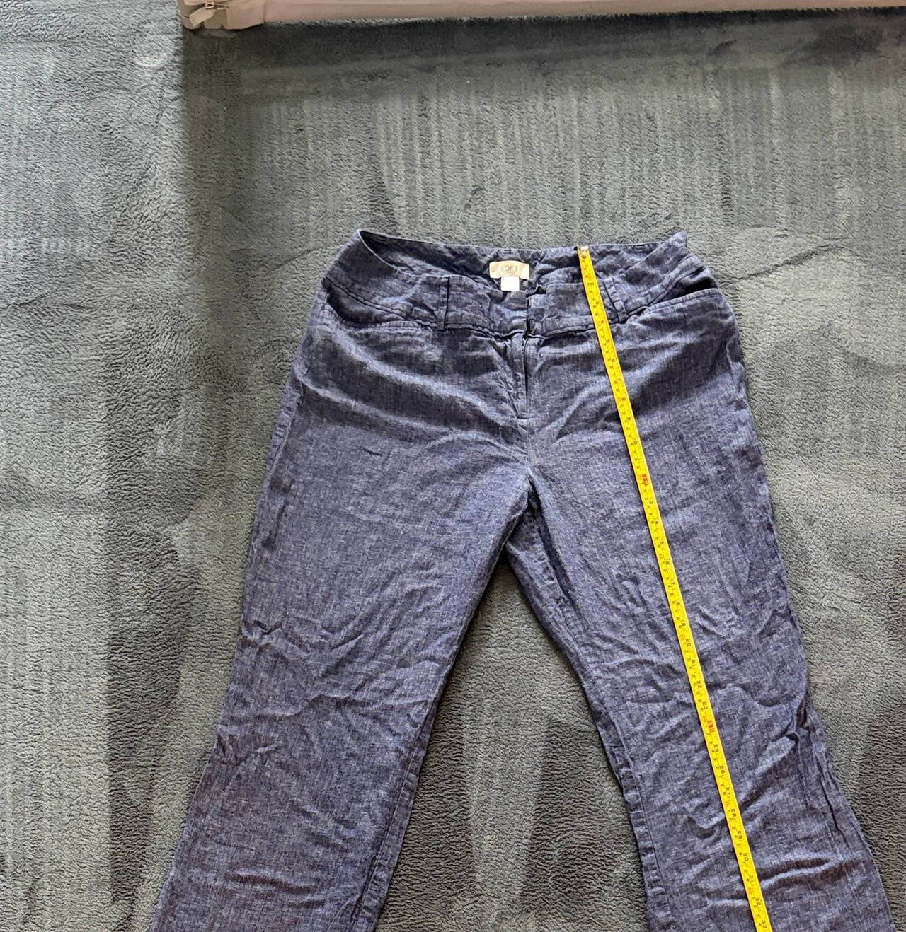LOFT Linen Blend Straight Leg Pants
