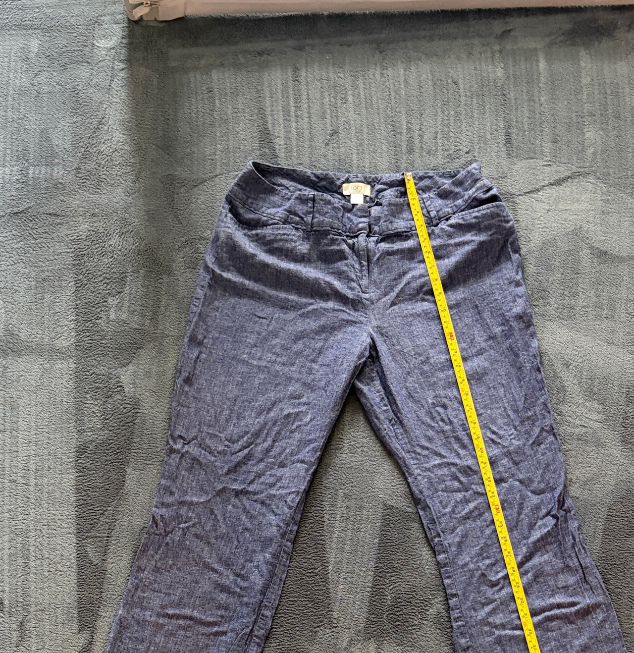 LOFT Linen Blend Straight Leg Pants