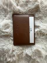 Coach Slim ID Card Case Pebbled Leather Brown - Image 1