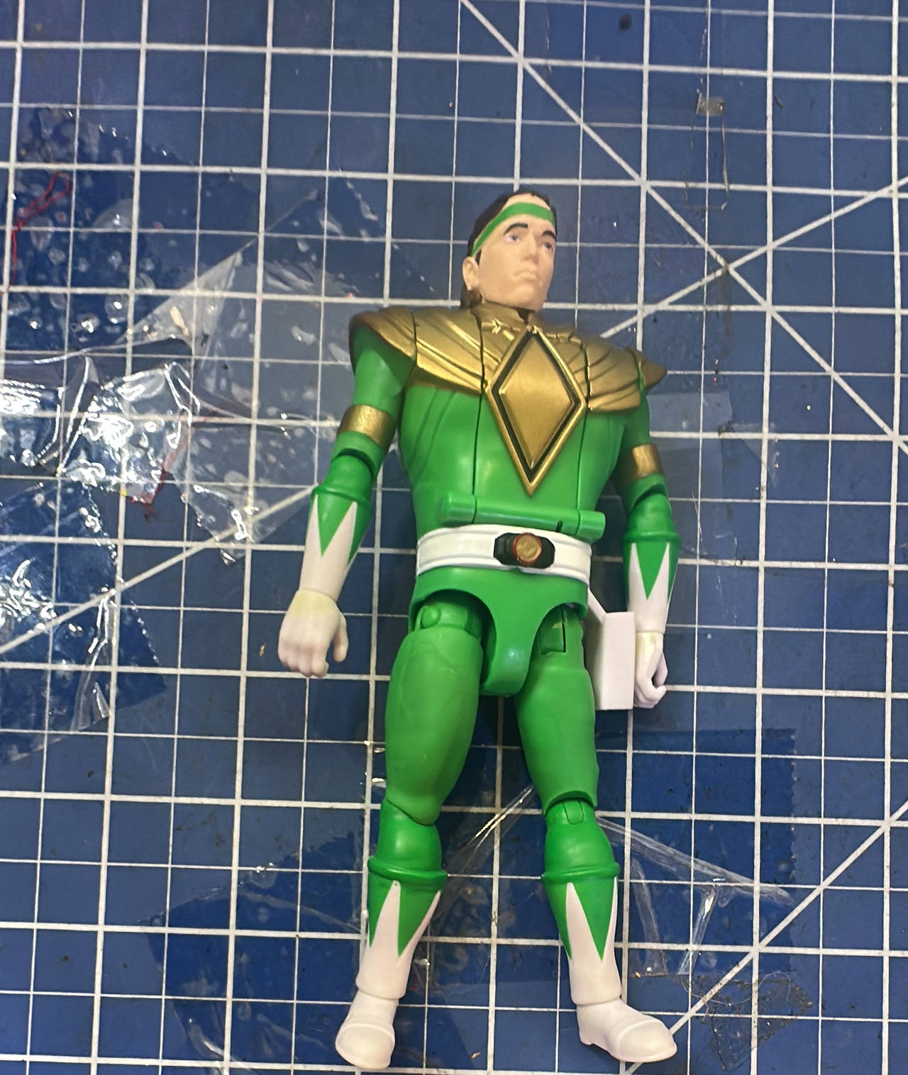 Hasbro Power Rangers Lightning Mighty Morphin Green Ranger head flip 115
