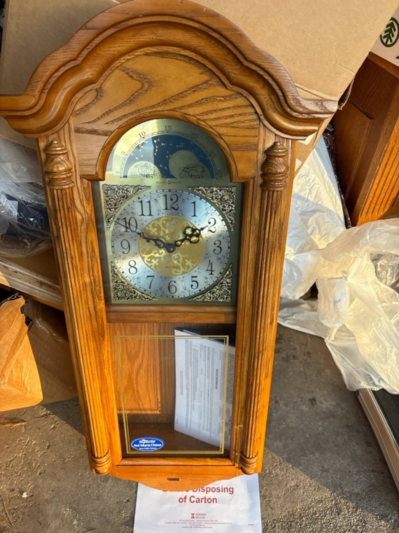 Howard Miller Fenton Golden Oak Wall Clock