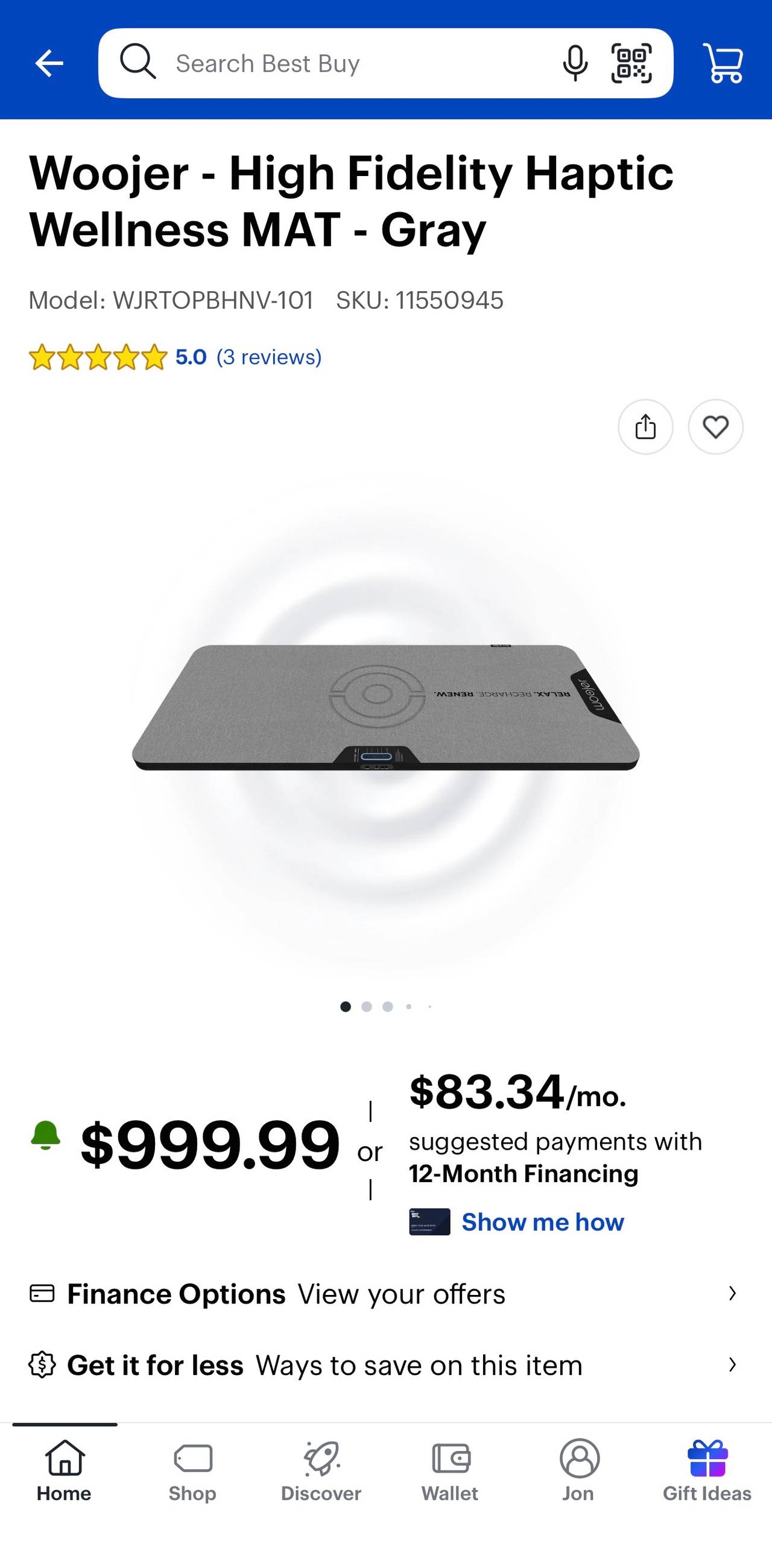 Woojer High Fidelity Haptic Wellness MAT