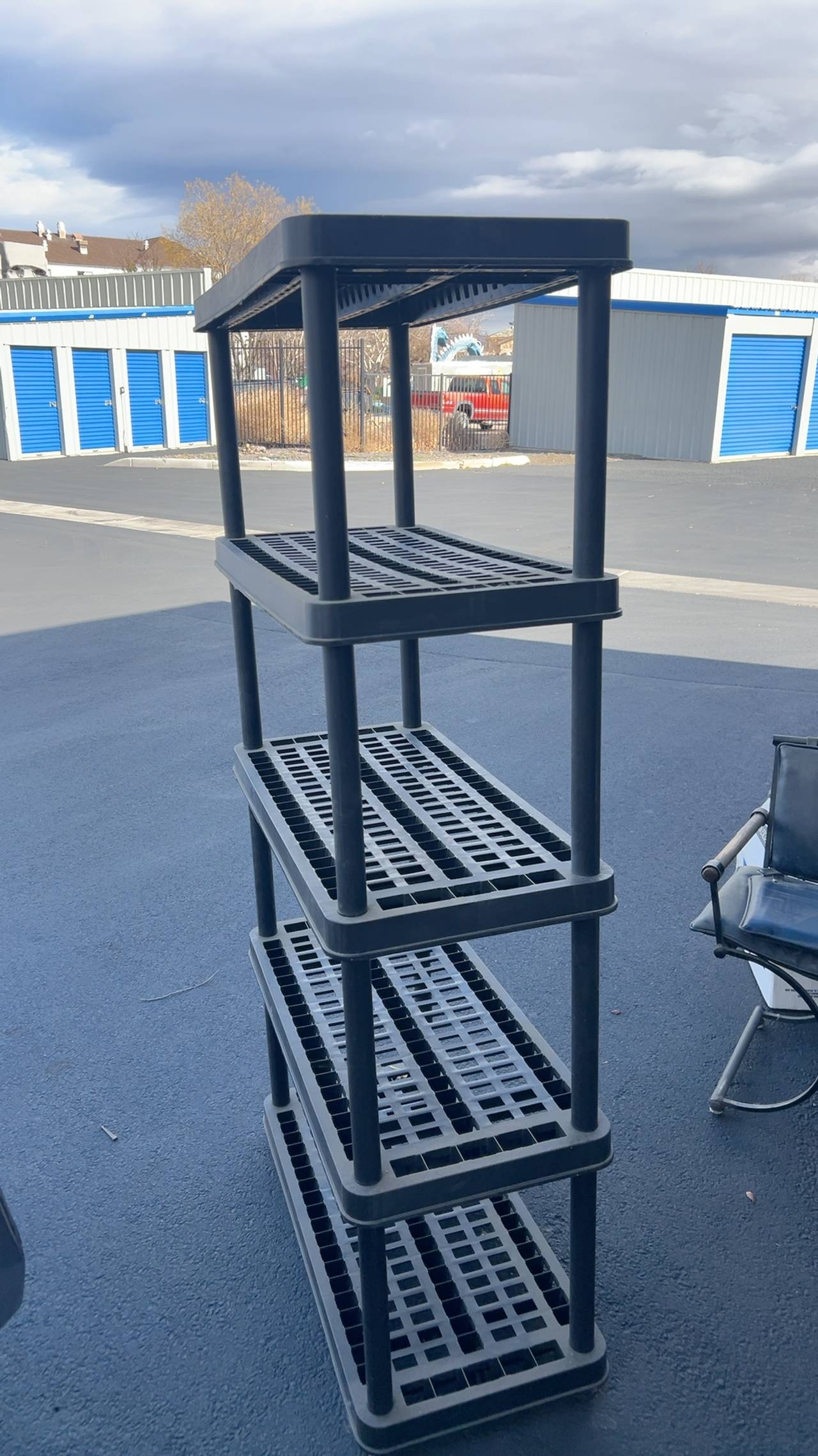 Hart 4-Tier Black Plastic Storage Rack