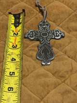 Ornate Silver Metal Wall Cross - Image 3
