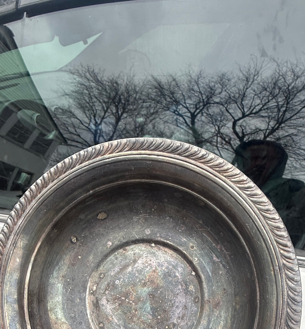 Vintage Silver Plated Rope Edge Serving Bowl