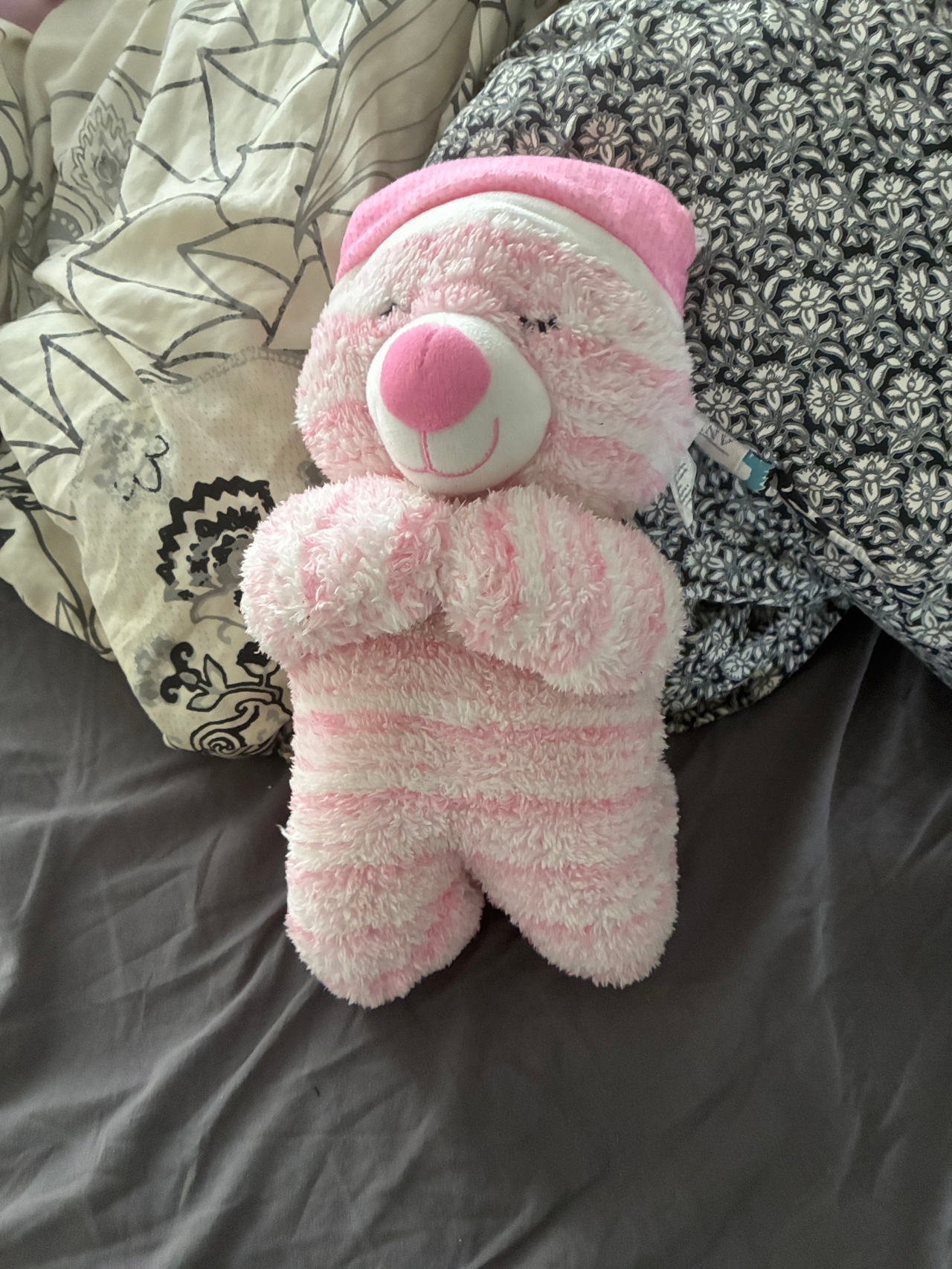Dan Dee Collectors Choice Pink Striped Praying Bear Plush