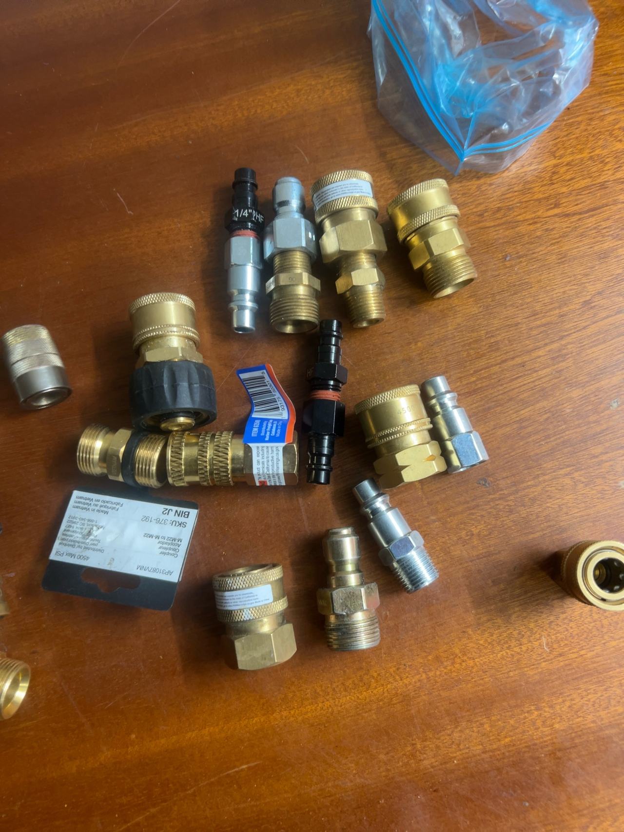 uxcell Brass Quick Connect Fitting Set 3/8" 16pcs 1/4 coupler brass