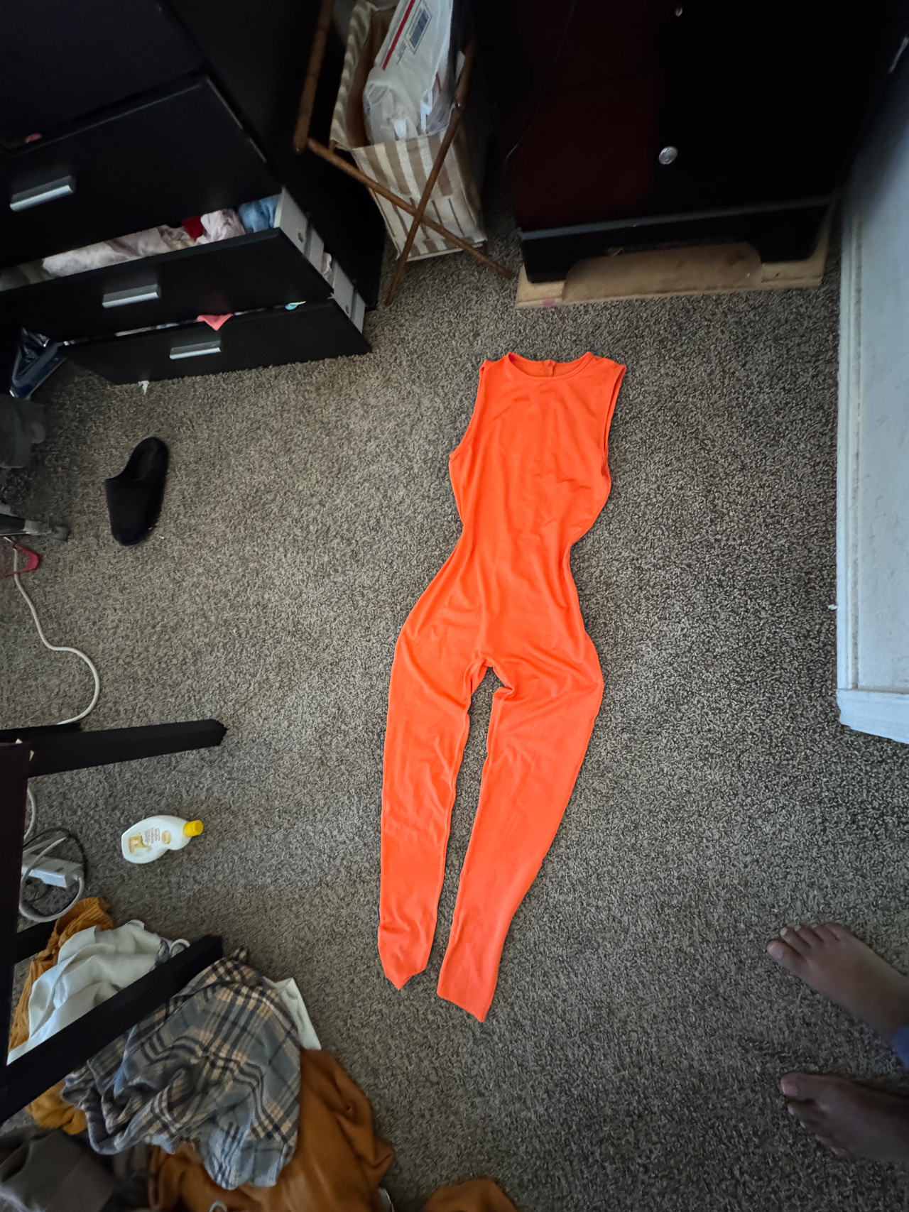 Sleeveless Orange Jumpsuit