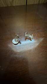 Swank Vintage Mother of Pearl Round Cufflinks - Image 3