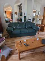 Hunter Green Leather Sofa - Image 2