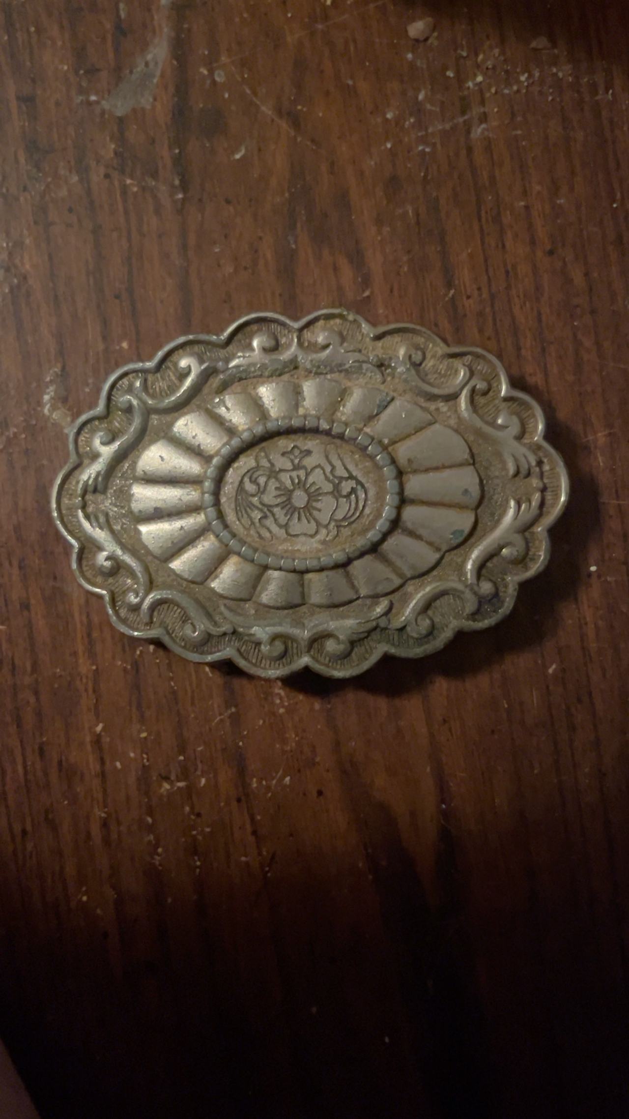 Western Silver-tone Floral Belt Buckle